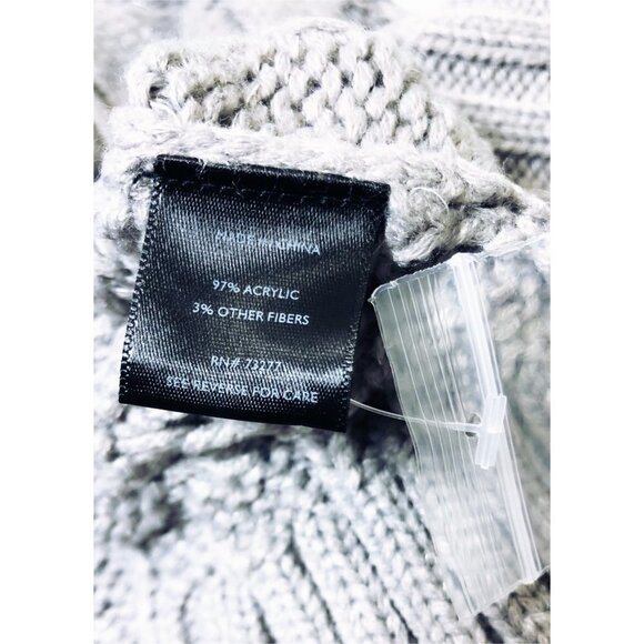 Simply Vera Wang Womens Gray Crew Neck Cable Knit Long Sleeve Sweater Sz M New - Picture 4 of 7